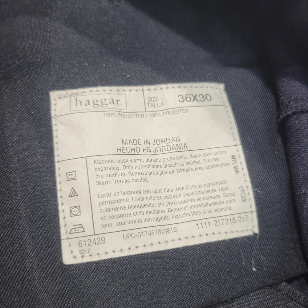 Haggar‎ Dress Pants Mens 36x30 Gray Pleated Classic Cuffed Wrinkle-Free Trousers